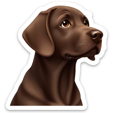 girl puppy chocolate Labrador ￼ sticker