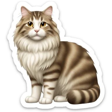 Beige long hair tabby cat sticker
