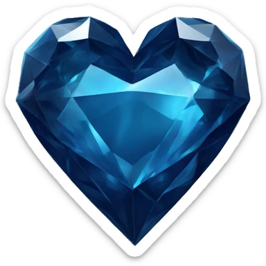 Dark blue diamond heart sticker