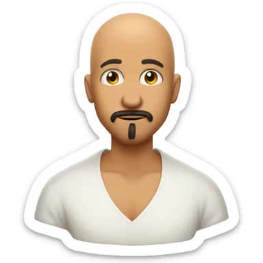 Bald Mexican brown guy with a goatee doing a kissy face sticker