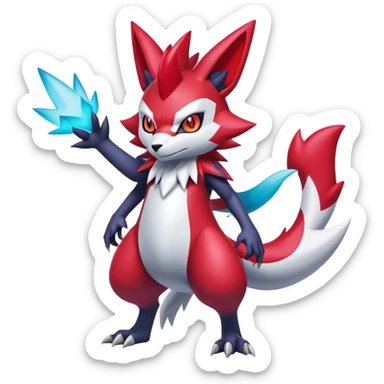 Cool Shiny Digimon-Weavile-Zangoose-Quilava-hybrid full body sticker