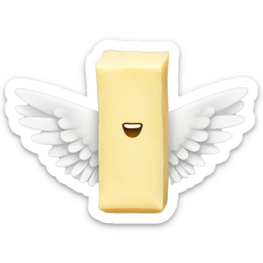 butter with white wings sticker