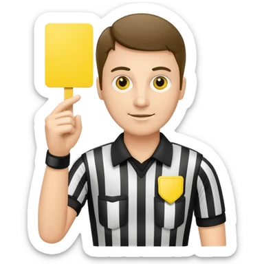 referee holding yellow card sticker
