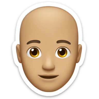 a bald light brown skin male head sticker