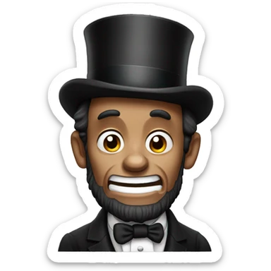 Abraham Lincoln with the emotion of surprise sticker
