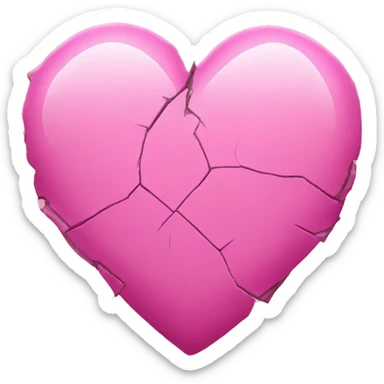 Pink heart cracked  sticker