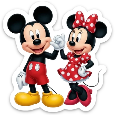 Mickey Mouse & Minnie Mouse sticker