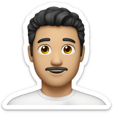 30 years old handsome white man with black eyes and black short hair, without beard sticker