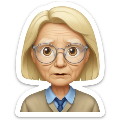 scary old blond math teacher sticker