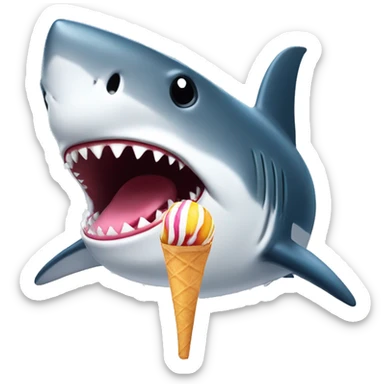 Shark licking lolipop sticker