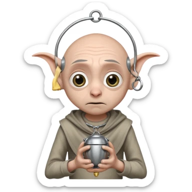 Dobby the house elf in steel chastity cage sticker