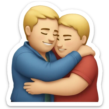 Chubby couple hug  sticker
