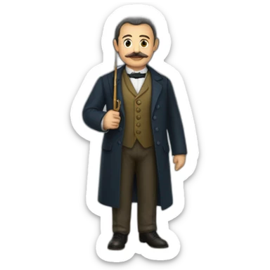 teacher from the 19th century Russian empire with an umbrella and in a suit sticker