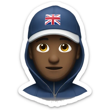 Uk man wearing a nike tracksuit with moncler jacket hat on and ninja face sticker