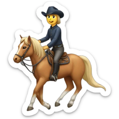 a cat ride horse sticker