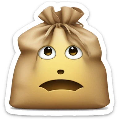 Tired smiley with bags under eyes sticker