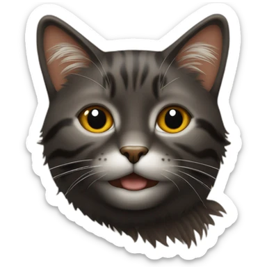 Tête de Chat avec pelage noir marron sticker