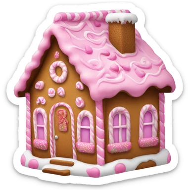 gingerbread house pink sticker