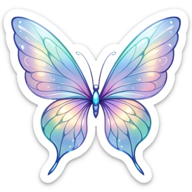 Iridescent transparent fairy wings sticker