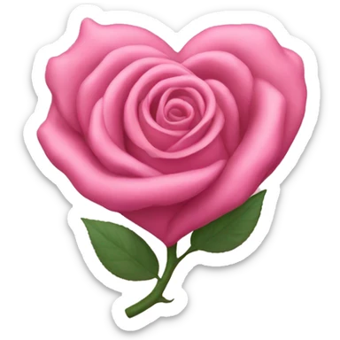 Rose pink heart sticker