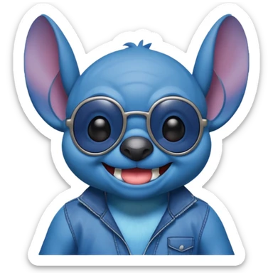 Stitch from Lilo and Stitch, wearing sunglasses sticker