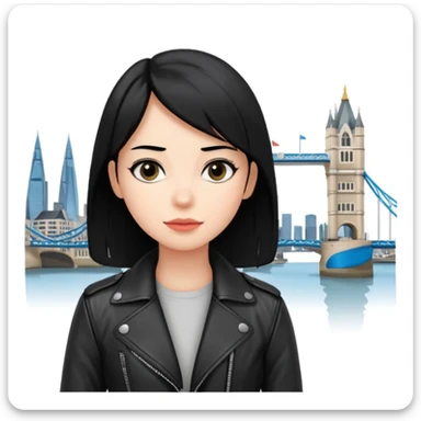 quelqu'un qui admire la vue depuis un point panoramique avec une ville avec des gratte ciel et Tower Bridge en contrebas. la personne est en hauteur et admire la vue depuis en haut
 sticker