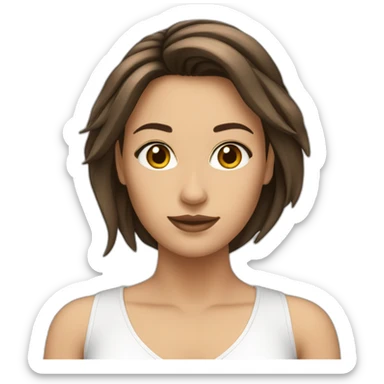 Femme brune 2 longues tresses sticker