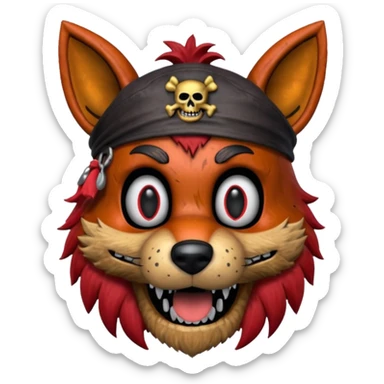 The head of Foxy of five nights at Freddy sticker