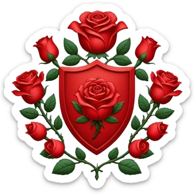 brasão medieval rosa de sangue vermelha sticker