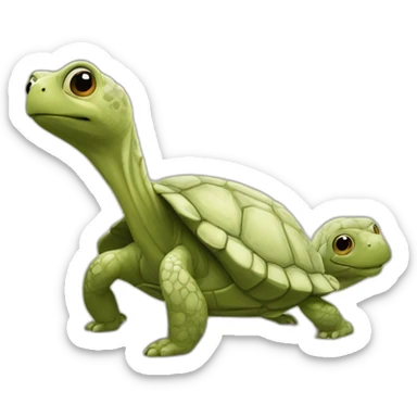 une turtue qui nourrit une mamie sticker
