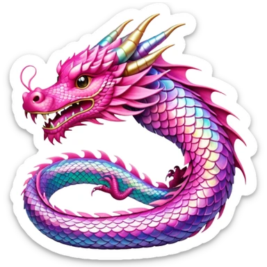Pink aesthetic chinese dragon sticker