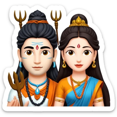 Sitting lord shiva and parvathi sticker
