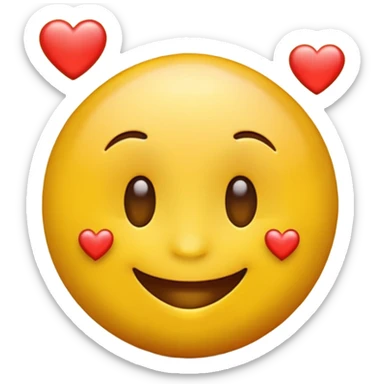 stoned emoji with hearts sticker
