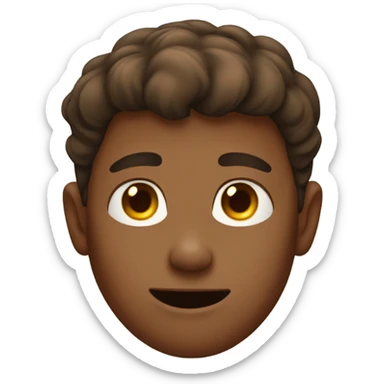 Mewing boy with brown hair sticker