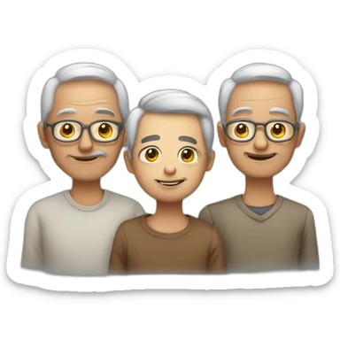1 old man and 2 youngest sons  sticker