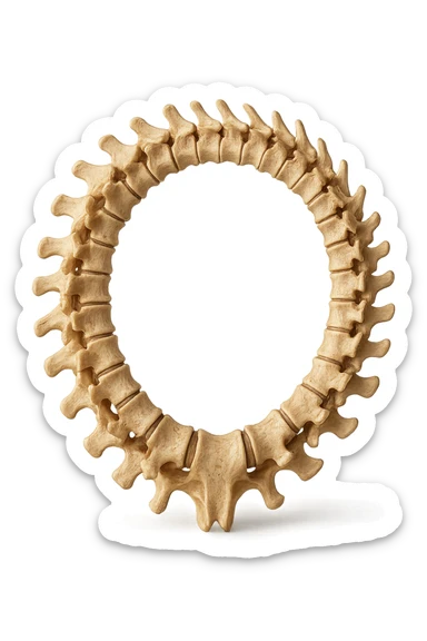 SPINA DORSALE ANATOMICA UMANA REALISTICA CHIUSA A CERCHIO sticker