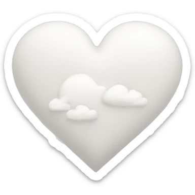 white heart with cloud  sticker