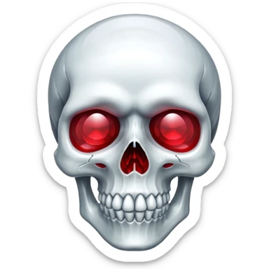 Crystallic skull with red ruby crystal eyes sticker