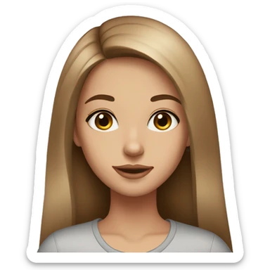 girl, straight long light brown hair, gray eyes, makeup sticker