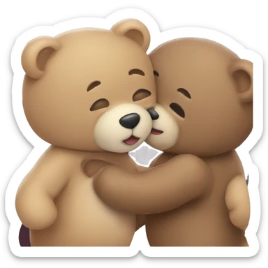 teddy bear kissing another teddy bear sticker