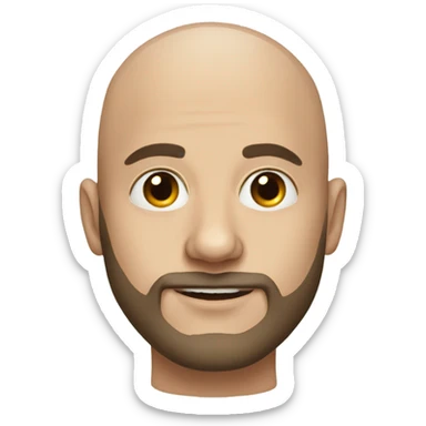 realistic portrait of bald male with beard sticker