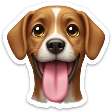 Dog with tongue  sticker