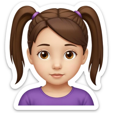 una chica pequeña con una cola de caballo de 4 años sticker
