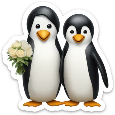 Penguins married sticker