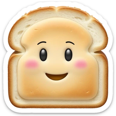 Slice of white bread with a smiley face, Bimbo bread sticker