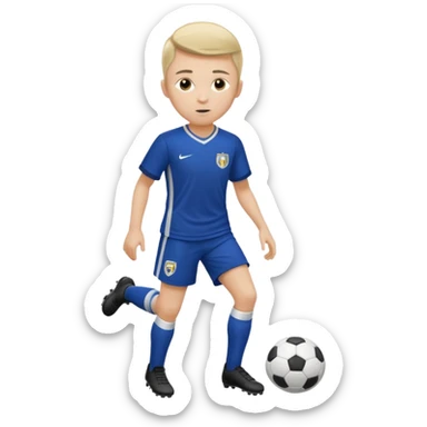 A soccer Player, WHO only hast a head and one foot beneath the head sticker