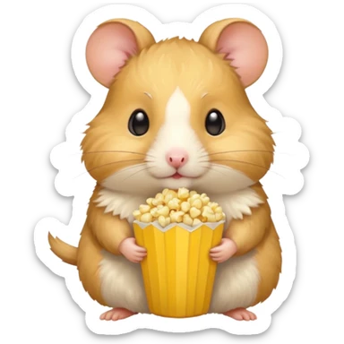 hamster holding pop corn sticker