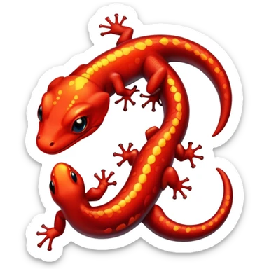 salamander black with fiery red flashes on the scales sticker