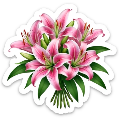 Bouquet of stargazer lilies   sticker