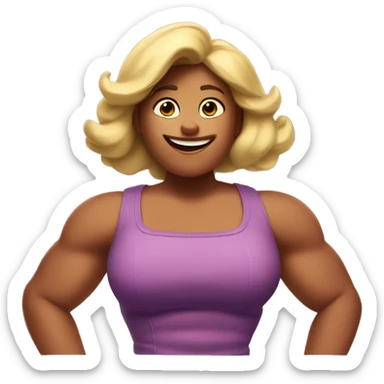 'Disney Pixar movie style poster'' muscular gargantuan extremely muscular massive giant female woman sticker